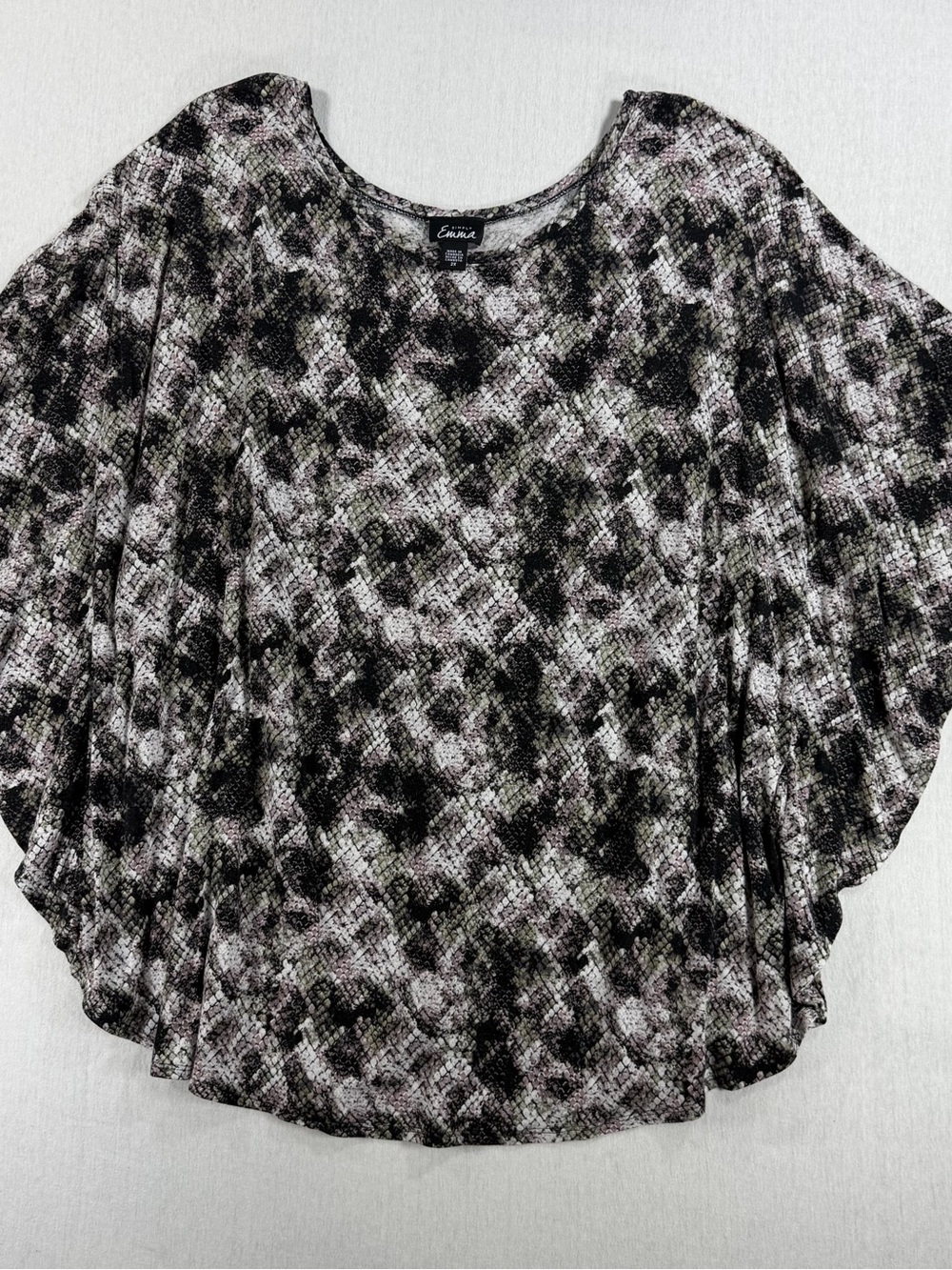 Simply Emma Black, White & Gray Abstract Print Tunic